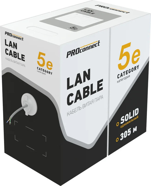 Изображение товара Кабель PROconnect UTP 4PR 24AWG/CCA/CAT5e / 01-0043-2