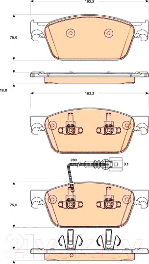 Изображение товара Тормозные колодки TRW GDB1887