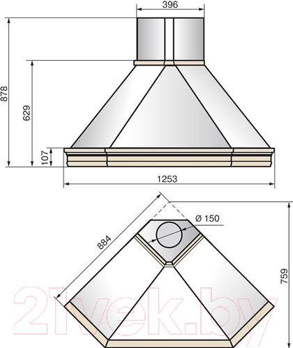 Изображение товара Вытяжка купольная Elikor Форест Валенсия 90П-700-П3Д (бежевый/дуб неокрашенный)
