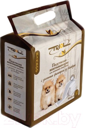 Изображение товара Одноразовая пеленка для животных Triol С угольным фильтром на липучках 30551008 / DP13 (12шт)