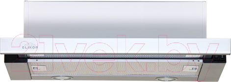 Изображение товара Вытяжка телескопическая Elikor Интегра Glass 50Н-400-В2Д / 940978 (нержавеющая сталь/стекло белое)