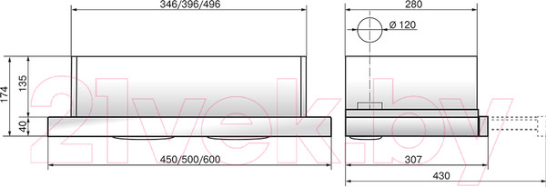 Изображение товара Вытяжка телескопическая Elikor Интегра Glass 60Н-400-В2Д (нержавеющая сталь/стекло черное)