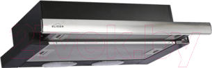 Изображение товара Вытяжка телескопическая Elikor Интегра 60П-400-В2Л / 841612 (черный/нержавеющая сталь)