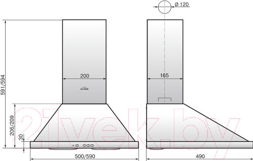 Изображение товара Вытяжка купольная Elikor Оптима 50П-400-К3Л (белый)