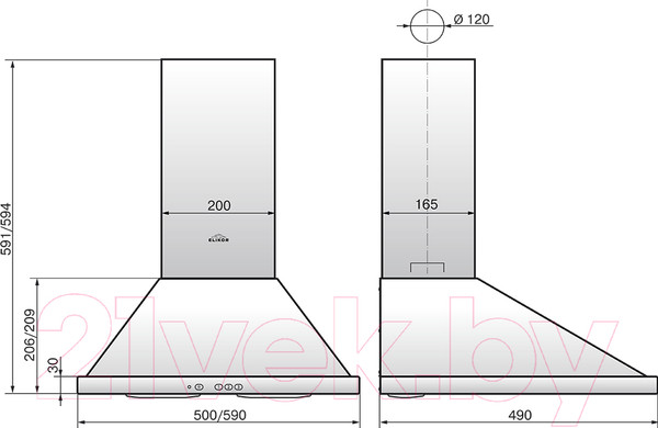 Изображение товара Вытяжка купольная Elikor Оптима 60П-400-П3Л (белый)