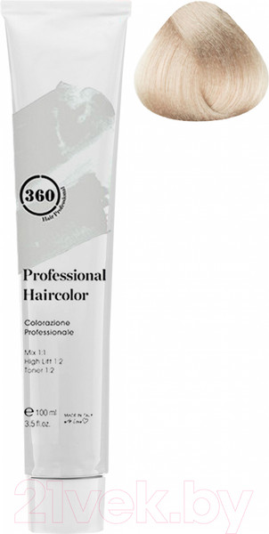 Изображение товара Крем-краска для волос Kaaral 360 Permanent Haircolor 10.1 (100мл, очень светлый пепельно-платиновый блондин)