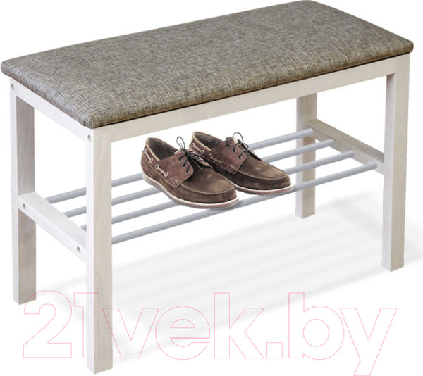 Изображение товара Банкетка Sheffilton Альберо SHT-B2 (беленый/кедровый/алюм.металл)