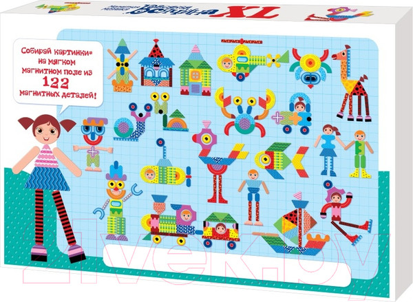 Изображение товара Развивающая игра Десятое королевство Мозаика магнитная. Всякая всячина XL / 02741 (122 эл)