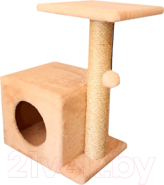 Изображение товара Комплекс для кошек Cat House С боковой полкой 0.58 (сизаль бежевый)