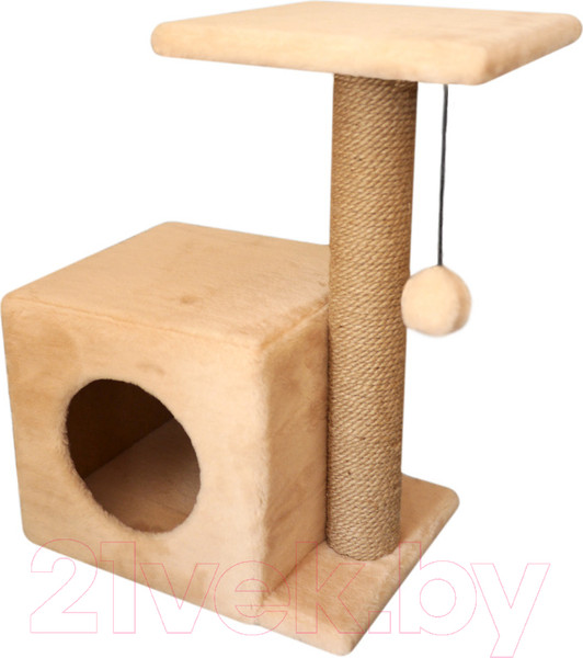Изображение товара Комплекс для кошек Cat House С боковой полкой 0.58 (джут бежевый)