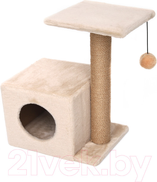 Изображение товара Комплекс для кошек Cat House С боковой полкой 0.58 (джут бежевый)