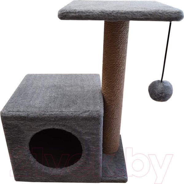 Изображение товара Комплекс для кошек Cat House С боковой полкой 0.58 (джут серый)