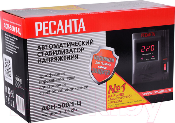 Изображение товара Стабилизатор напряжения Ресанта АСН-500/1-Ц (63/6/1)