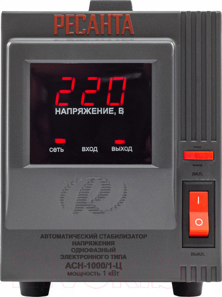 Изображение товара Стабилизатор напряжения Ресанта АСН-1000/1-Ц (63/6/2)