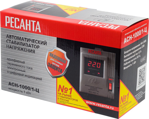 Изображение товара Стабилизатор напряжения Ресанта АСН-1000/1-Ц (63/6/2)