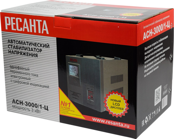 Изображение товара Стабилизатор напряжения Ресанта АСН-3000/1-Ц (63/6/5)