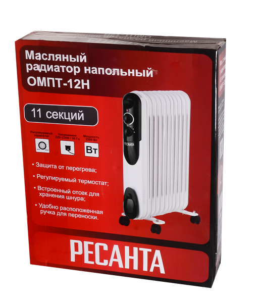 Изображение товара Масляный радиатор Ресанта ОМПТ-12Н (67/3/5)