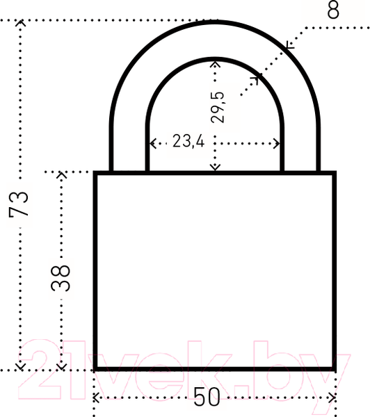 Изображение товара Замок навесной Аллюр ВС2С-501 / AL-795824