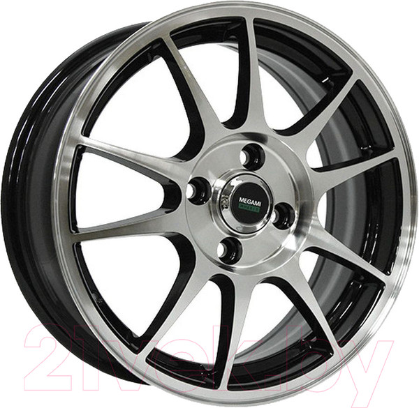 Изображение товара Литой диск Megami MGM-5 15х6" 4х100мм DIA 60.1мм ЕТ 40мм BKF