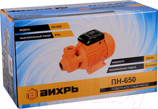Изображение товара Поверхностный насос Вихрь ПН-650 (68/4/5)