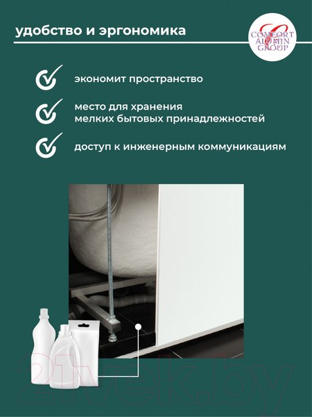 Изображение товара Экран для ванны Comfort Alumin Group Белый глянцевый 170