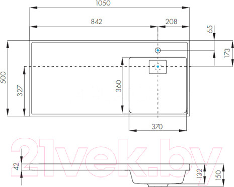 Изображение товара Умывальник Акватон Лондри 105 (1A72223KLH010)