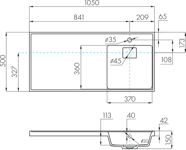 Изображение товара Умывальник Акватон Лондри 105 (1A72223KLH010)
