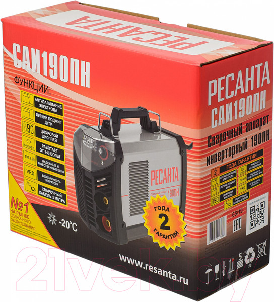 Изображение товара Инвертор сварочный Ресанта САИ-190ПН (65/19)