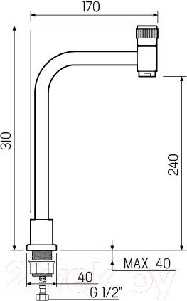 Изображение товара Кран на одну воду РМС SUS124-270-1