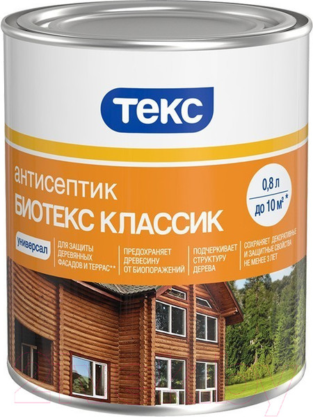 Изображение товара Антисептик для древесины Текс Биотекс Классик Универсал (800мл, бесцветный)