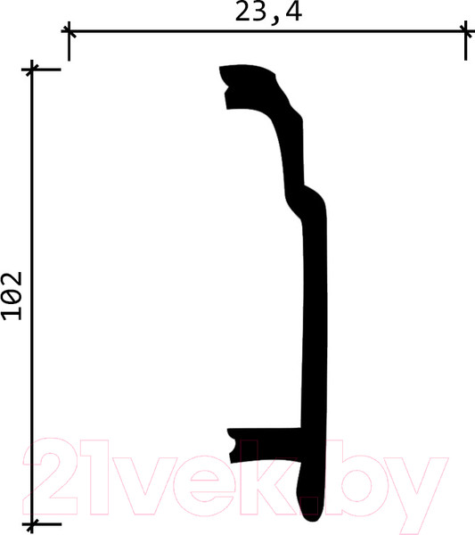 Изображение товара Плинтус Decor-Dizayn DD102 (102x23.4x2000)
