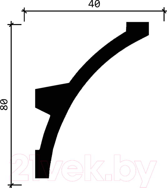 Изображение товара Плинтус потолочный Decor-Dizayn DD512 с отражателем (80x40x2000)