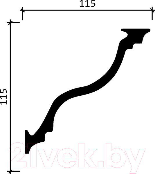 Изображение товара Плинтус потолочный Decor-Dizayn DD504 (115x115x2000)