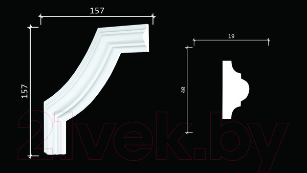 Изображение товара Молдинг Decor-Dizayn C1-DD002 гладкий (157x157x19)