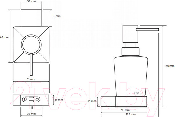 Изображение товара Дозатор для жидкого мыла Bemeta Nero 135009040