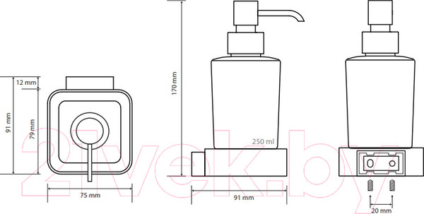 Изображение товара Дозатор для жидкого мыла Bemeta Solo 139109042