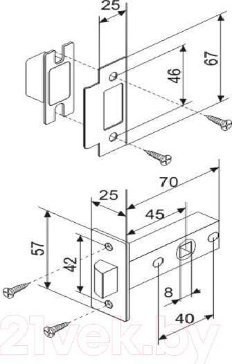 Изображение товара Защелка врезная Morelli LP6-45 AB
