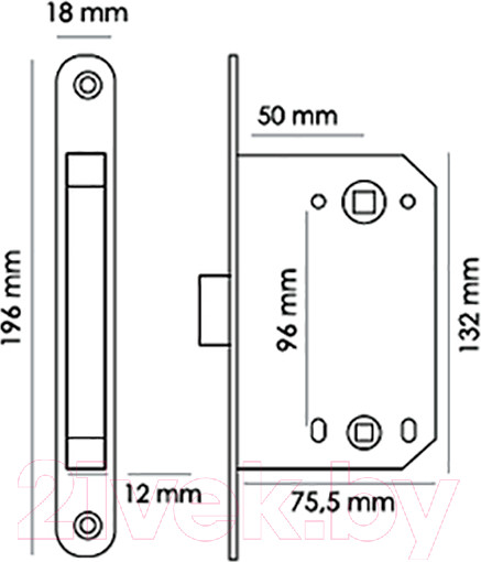 Изображение товара Защелка врезная с фиксацией Morelli 1895P AB