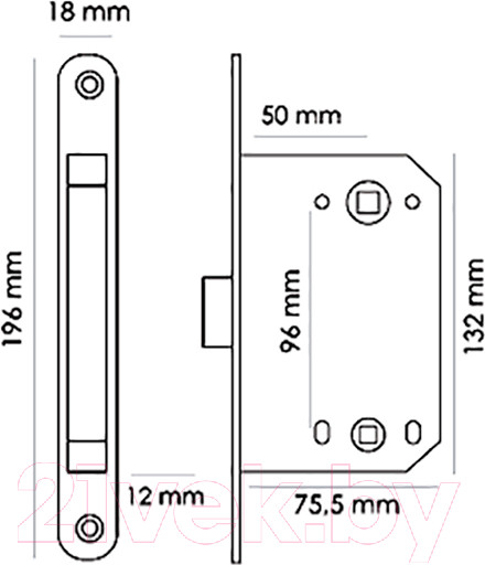 Изображение товара Защелка врезная с фиксацией Morelli M1895 PG
