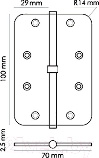 Изображение товара Петля дверная Morelli MSD-C 100x70x2.5 SN (левая)