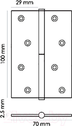 Изображение товара Петля дверная Morelli MSD 100x70x2.5 AB (правая)