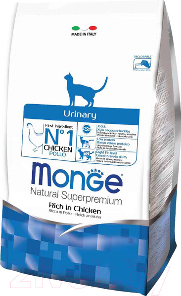 Изображение товара Сухой корм для кошек Monge Functional Line Urinary Rich in Chicken (400г)