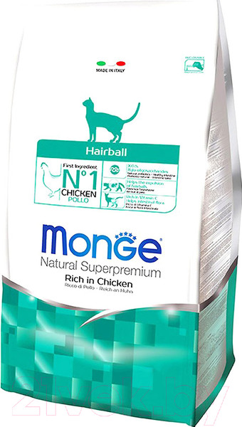 Изображение товара Сухой корм для кошек Monge Functional Line Hairball Rich in Chicken (400г)