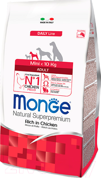 Изображение товара Сухой корм для собак Monge Daily Mini Adult Rich in Chicken (0.8кг)