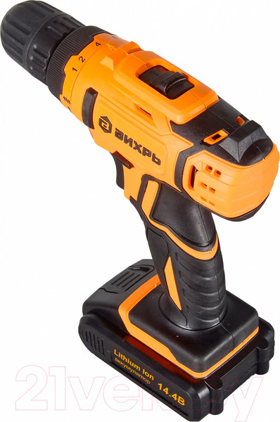 Изображение товара Аккумуляторная дрель-шуруповерт Вихрь ДА-14.4Л-2К (72/14/8)