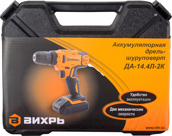 Изображение товара Аккумуляторная дрель-шуруповерт Вихрь ДА-14.4Л-2К (72/14/8)