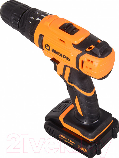 Изображение товара Аккумуляторная дрель-шуруповерт Вихрь ДА-18Л-2КУ (72/14/17)