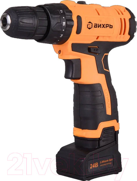 Изображение товара Аккумуляторная дрель-шуруповерт Вихрь ДА-24Л-2КУ (72/14/19)