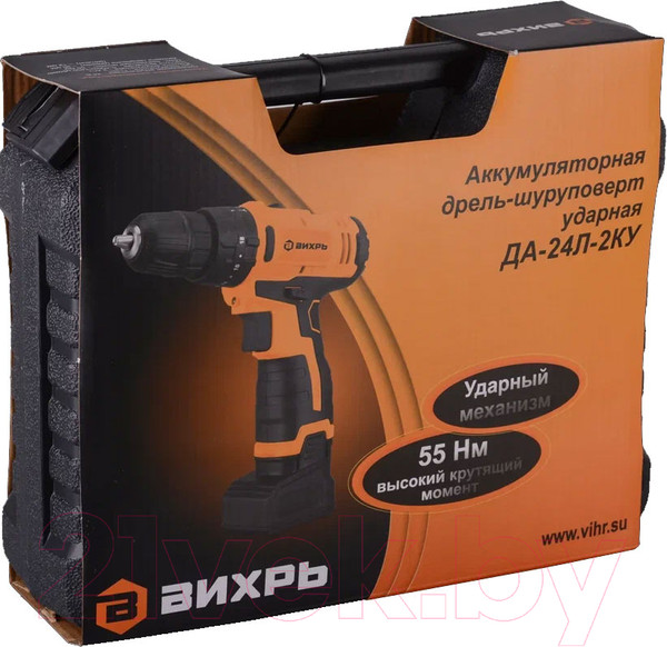 Изображение товара Аккумуляторная дрель-шуруповерт Вихрь ДА-24Л-2КУ (72/14/19)