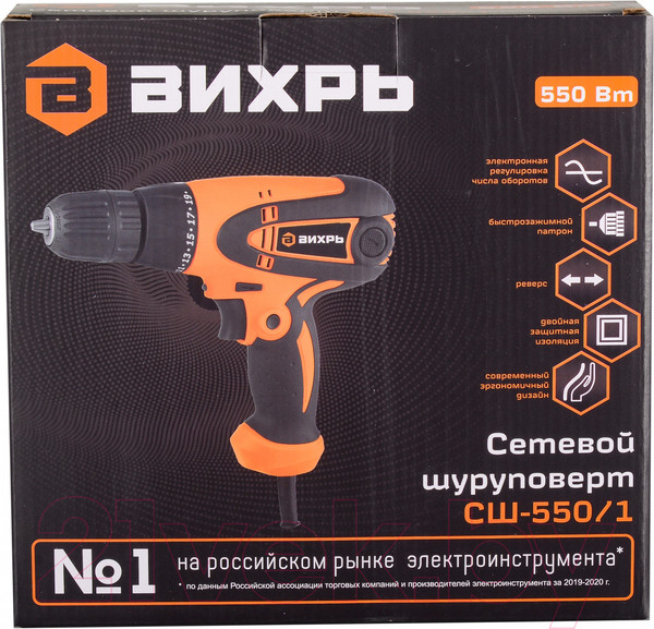 Изображение товара Дрель-шуруповерт Вихрь СШ-550/1 (72/16/2)